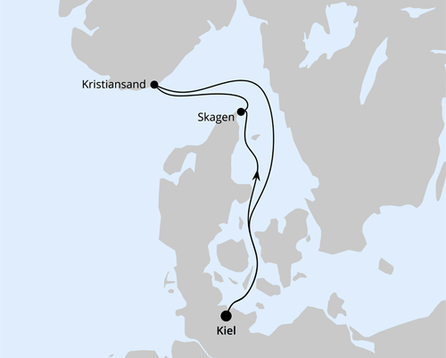 Kurzreise nach Norwegen & D&auml;nemark ab Kiel 1, AIDAbella vom 14.05.2027 bis 18.05.2027