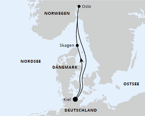 Kurzreise nach Norwegen & D&auml;nemark ab Kiel 1, AIDAbella vom 25.04.2027 bis 29.04.2027