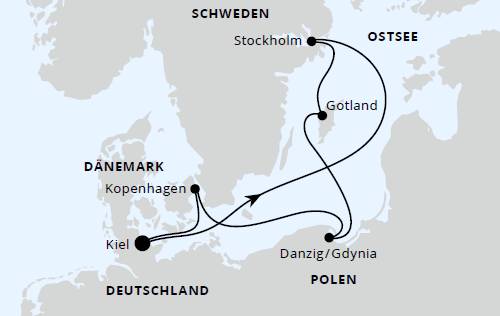 AIDAbella vom 22.08.2027 bis 29.08.2027, AIDA - Schweden, Polen & Dänemark ab Kiel