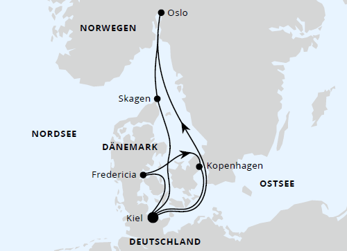 AIDAbella vom 26.09.2027 bis 03.10.2027, AIDA - Skandinavien mit Oslo ab Kiel