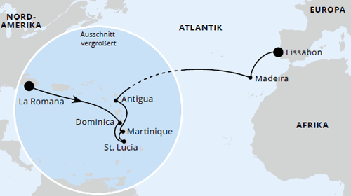 Von der Dominikanischen Republik nach Lissabon 2, AIDAbella vom 03.04.2027 bis 17.04.2027