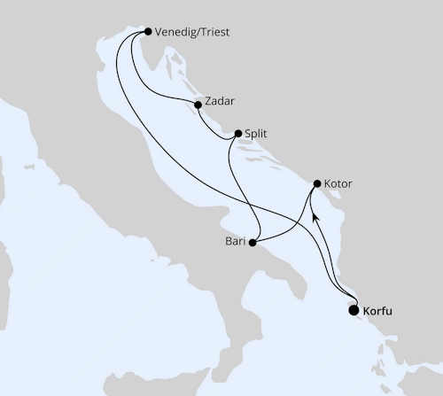 Adria ab Korfu 1, AIDAblu vom 01.08.2026 bis 08.08.2026