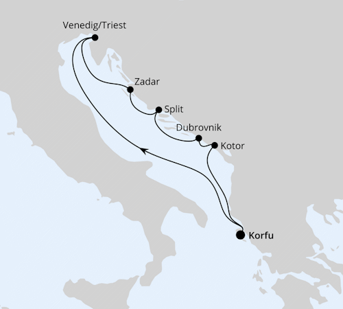 Adria ab Korfu 1, AIDAblu vom 03.10.2026 bis 10.10.2026