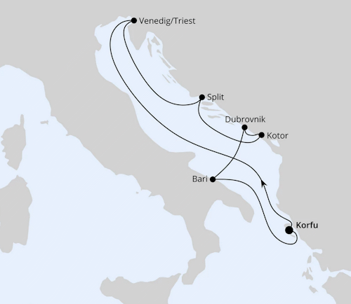 Adria ab Korfu 1, AIDAblu vom 11.07.2026 bis 18.07.2026