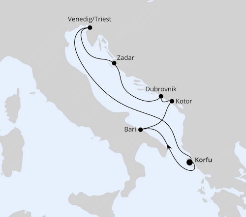 Adria ab Korfu 1, AIDAblu vom 30.05.2026 bis 06.06.2026