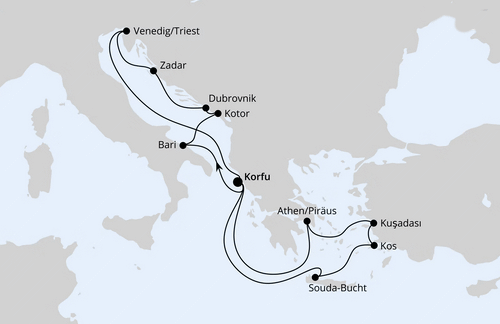 Adria & Griechenland ab Korfu 1, AIDAblu vom 30.05.2026 bis 13.06.2026