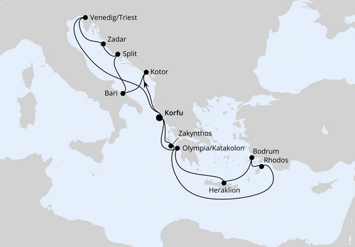 Adria & Griechenland ab Korfu 2, AIDAblu vom 01.08.2026 bis 15.08.2026