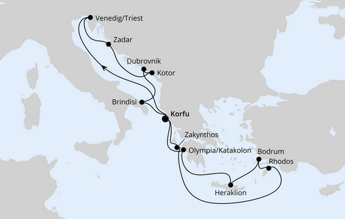 Adria & Griechenland ab Korfu 2, AIDAblu vom 12.06.2027 bis 26.06.2027