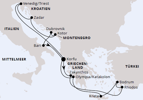 Adria & Griechenland ab Korfu 2, AIDAblu am 23.05.2026, 01.08.2026 und 26.09.2026, AIDA