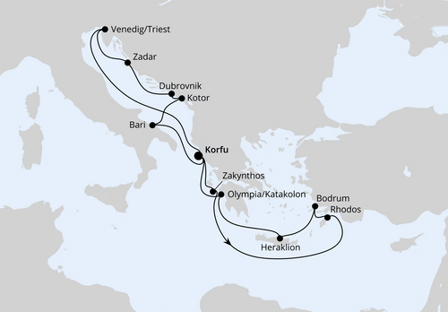 Adria & Griechenland ab Korfu 2, AIDAblu vom 23.05.2026 bis 06.06.2026