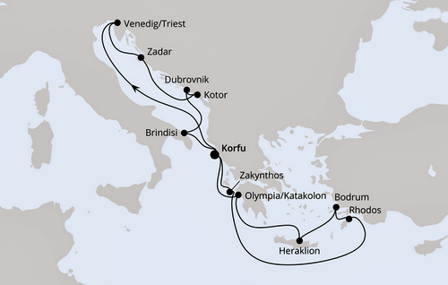 Adria & Griechenland ab Korfu 2, AIDAblu vom 24.07.2027 bis 07.08.2027