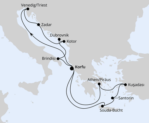 Adria & Griechenland ab Korfu 3, AIDAblu vom 04.09.2027 bis 18.09.2027