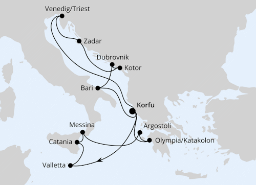 Adria & Mittelmeerinseln ab Korfu, AIDAblu vom 05.09.2026 bis 19.09.2026