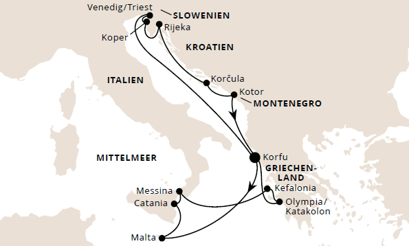 Adria & Mittelmeerinseln ab Korfu, AIDAblu vom 07.08.2027 bis 21.08.2027