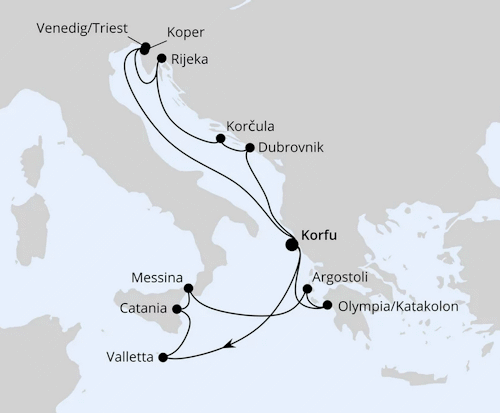 Adria & Mittelmeerinseln ab Korfu, AIDAblu vom 13.06.2026 bis 27.06.2026