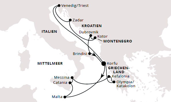 Adria & Mittelmeerinseln ab Korfu, AIDAblu vom 18.09.2027 bis 02.10.2027