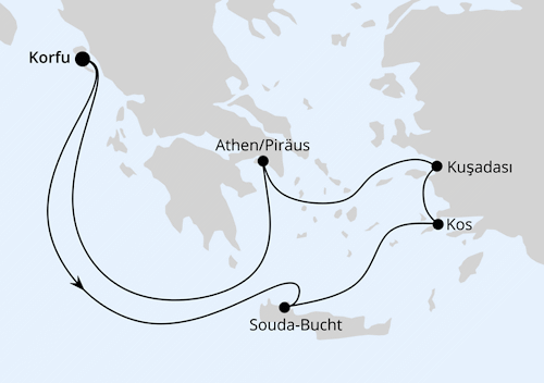 Griechenland ab Korfu 1, AIDAblu vom 29.08.2026 bis 05.09.2026 für 7 Tage