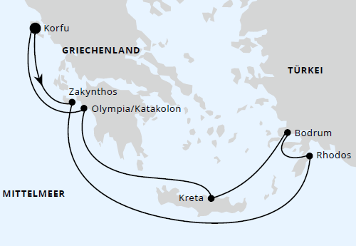 Griechenland ab Korfu 2, AIDAblu vom 16.10.2027 bis 23.10.2027