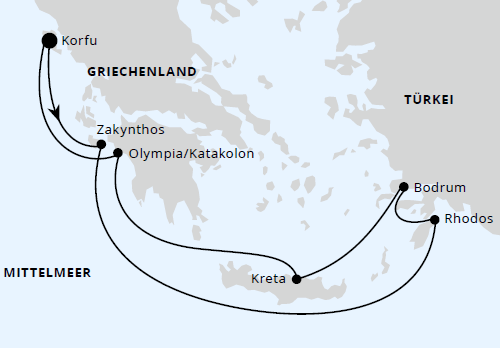 Griechenland ab Korfu 2, AIDAblu vom 31.07.2027 bis 07.08.2027
