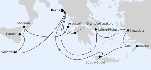 Griechenland & Mittelmeerinseln ab Korfu 1, AIDAblu vom 10.07.2027 bis 24.07.2027