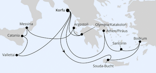 Griechenland & Mittelmeerinseln ab Korfu 1, AIDAblu vom 18.07.2026 bis 01.08.2026 f&uuml;r 14 Tage