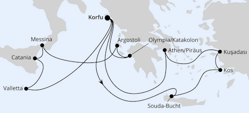 Griechenland & Mittelmeerinseln ab Korfu 1, AIDAblu vom 29.05.2027 bis 12.06.2027