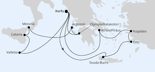 Griechenland & Mittelmeerinseln ab Korfu 1, AIDAblu vom 29.08.2026 bis 12.09.2026 f&uuml;r 14 Tage