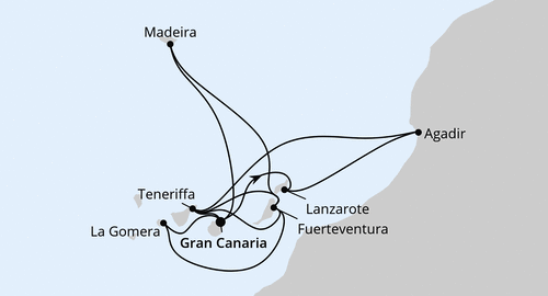 Große Kanaren-Reise mit Madeira & Marokko, AIDAblu am 13.12.2026