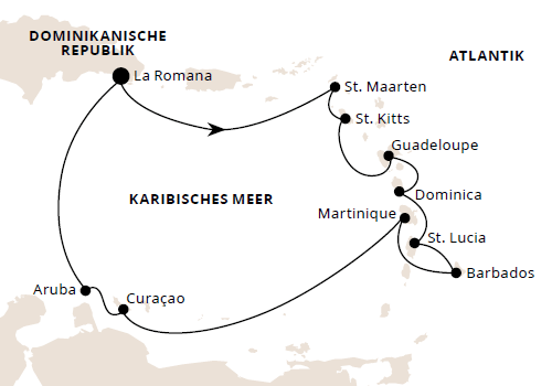 Karibische Inseln ab Dom. Republik 1, AIDAblu am 27.12.2025 & 07.02.2026