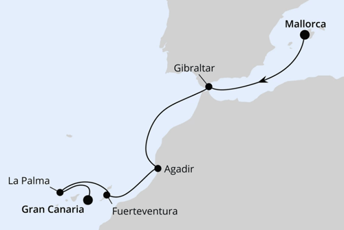 Von Mallorca nach Gran Canaria, AIDAblu vom 02.11.2025 bis 09.11.2025