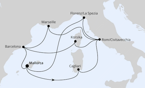 Gro&szlig;e Mittelmeer-Reise ab Mallorca 1, AIDAcosma vom 03.07.2027 bis 17.07.2027