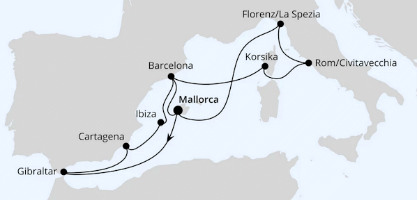 Gro&szlig;e Mittelmeer-Reise ab Mallorca 2, AIDAcosma vom 06.06.2026 bis 20.06.2026