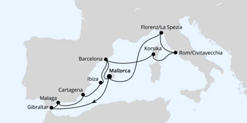 Große Mittelmeer-Reise ab Mallorca 2, AIDAcosma vom 12.09.2026 bis 26.09.2026