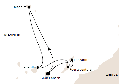 Kanaren & Madeira ab Gran Canaria, AIDAcosma von November 2025 bis März 2026