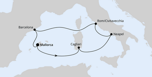 Mediterrane Schätze mit Sardinien ab Mallorca, AIDAcosma vom 09.10.2027 bis 16.10.2027