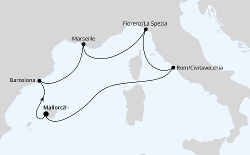 Perlen am Mittelmeer ab Mallorca, AIDAcosma vom 26.11.2026 bis 03.12.2026