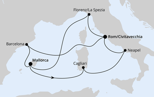 Spanien, Frankreich & Italien ab Mallorca 2, AIDAcosma vom 09.10.2027 bis 19.10.2027