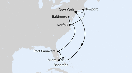AIDAdiva vom 17.10.2026 bis 31.10.2026, Florida, Maryland & Bahamas ab New York