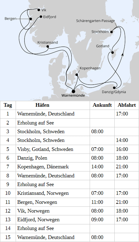 Highlights der Nord- und Ostseek&uuml;ste ab Warnem&uuml;nde, AIDAdiva vom 13.05.2028 bis 27.05.2028