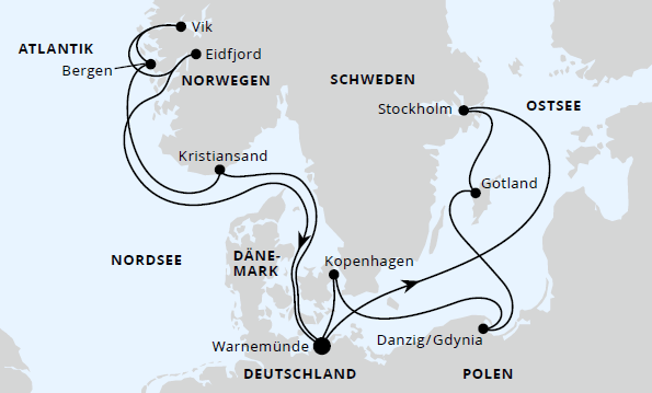Highlights der Nord- und Ostseeküste 1, AIDAdiva 2027