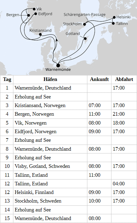 Highlights der Nord- und Ostseek&uuml;ste ab Warnem&uuml;nde 2, AIDAdiva vom 22.04.2028 bis 06.05.2028