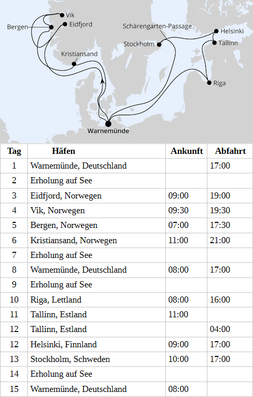 Highlights der Nord- und Ostseek&uuml;ste 2, AIDAdiva vom 29.07.2028 bis 12.08.2028