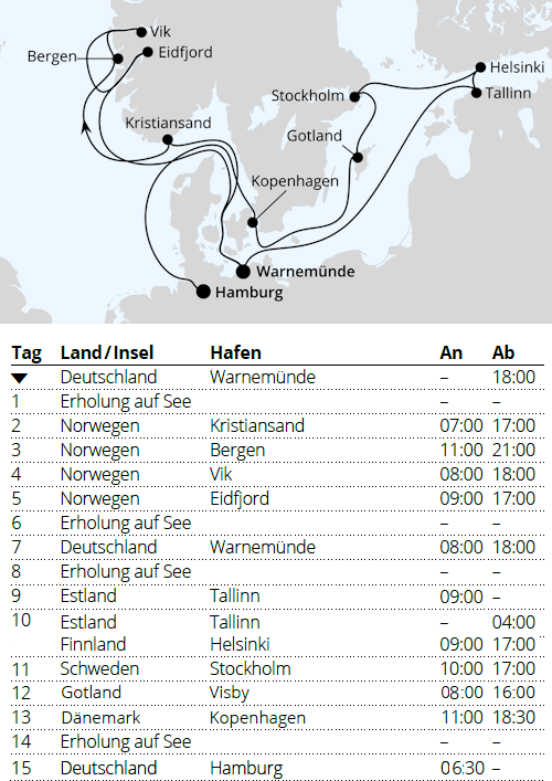 Highlights der Nord- und Ostseek&uuml;ste 3, AIDAdiva vom 09.10.2027 bis 24.10.2027