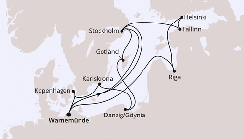 AIDAdiva vom 20.06.2026 bis 04.07.2026 - Highlights der Ostseeküste ab Warnemünde, AIDA