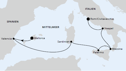 AIDAdiva - Italien & Spanien, AIDAdiva vom 02.03.2025 bis 09.03.2025, AIDA