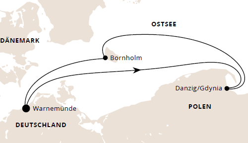  AIDAdiva 07.04.2026 - Kurzreise nach Danzig & Bornholm ab Warnemünde - AIDA Illustration 