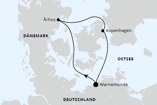 Minikreuzfahrt nach D&auml;nemark ab Warnem&uuml;nde, AIDAdiva vom 14.04.2027 bis 17.04.2027