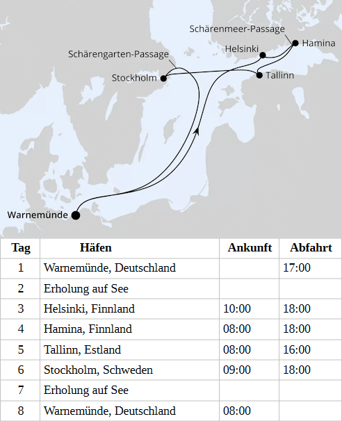 Ostsee ab Warnem&uuml;nde 1, AIDAdiva vom 10.06.2028 bis 17.06.2028