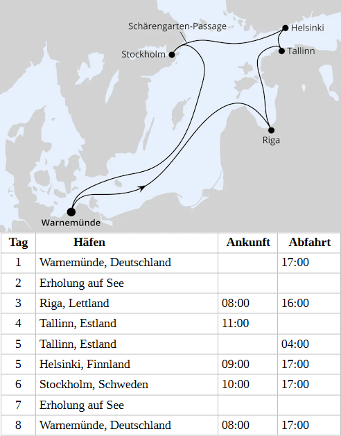 Ostsee ab Warnem&uuml;nde 1, AIDAdiva am 27.05.2028, 24.06.2028 & 05.08.2028