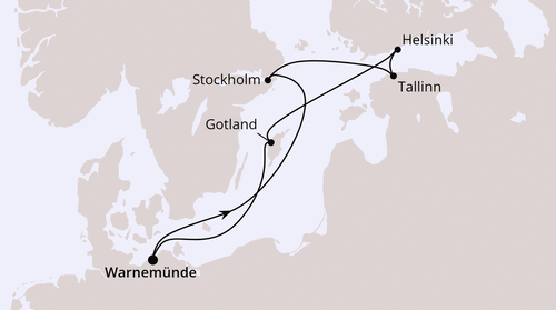 AIDAdiva am 16.05.2026 & 25.07.2026, AIDA - Ostsee ab Warnem&uuml;nde mit Visby auf Gotland